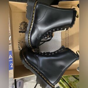 Dr. Martin’s Serena Dark Grey boots with fur